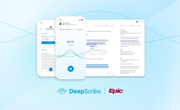 DeepScribe’s ambient AI scribe captures the natural conversation between clinician and patient, converts it into fully customizable documentation within seconds, and syncs it directly with Epic's EHR. DeepScribe’s ambient AI scribe captures the natural conversation between clinician and patient, converts it into fully customizable documentation within seconds, and syncs it directly with Epic's EHR.